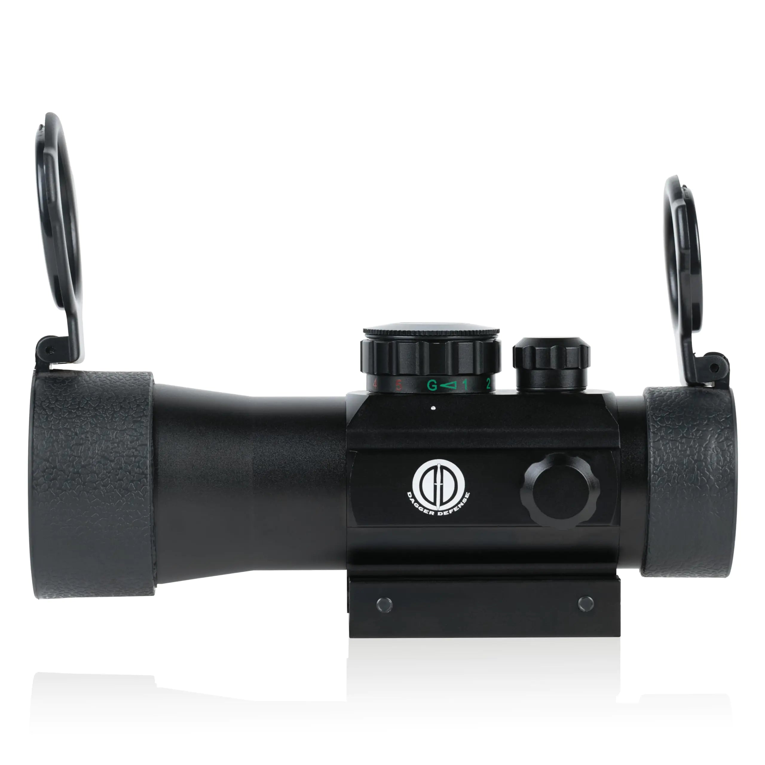 Dagger Defense -DD240 Combat Vet Owned Company- Magnified Red Dot Reflex Sight Optic Scope with Removable Lens Covers